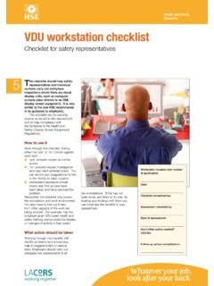 Health and Safety Executive VDU workstation checklist
