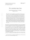The Leadership Value Chain - Kaplan DeVries