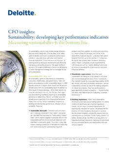 CFO insights: Sustainability: developing key performance ...