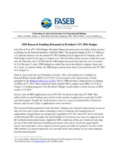 NIH Research Funding Rebounds in President’s FY 2016 Budget