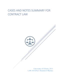 CASES AND NOTES SUMMARY FOR CONTRACT LAW - …