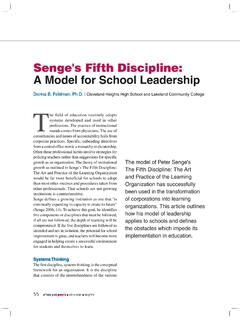 Senge's Fifth Discipline: A Model for School Leadership
