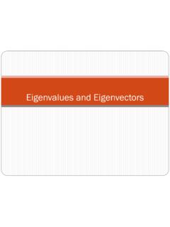 Eigenvalues and Eigenvectors