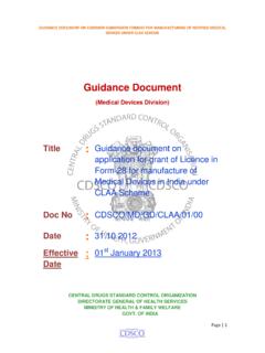 Guidance Document - CDSCO
