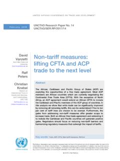 Non-tariff measures: Lifting CFTA and ACP trade to the ...