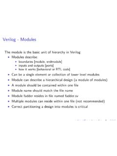 Verilog - Modules - College of Engineering