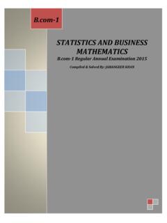 STATISTICS AND BUSINESS MATHEMATICS