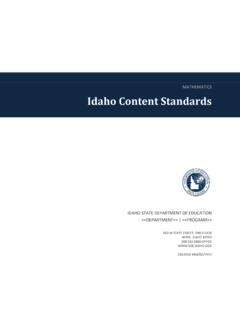 MATHEMATICS Idaho Content Standards