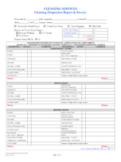 CLEANING SERVICES Cleaning/Inspection Report &amp; Invoice