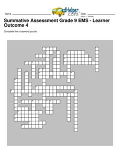 Outcome 4 Summative Assessment Grade 9 EMS - Learner …