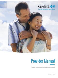 Provider Manual - CareFirst