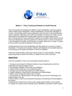 Module 4 Filing, Tracking and Retention of Health Records