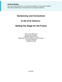 Archived | Sentencing and Corrections in the 21st Century ...