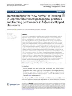 Transitioning to the “new normal” of learning in ...