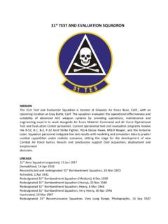 31 TEST AND EVALUATION SQ - USAF LINEAGE AND HONORS