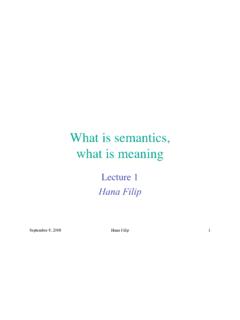 What is semantics, what is meaning - University of Florida