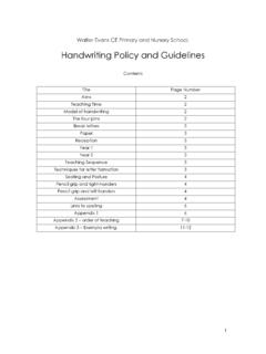 Handwriting Policy and Guidelines - Walter Evans Primary ...