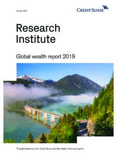 Global Wealth Report 2019 - Credit Suisse