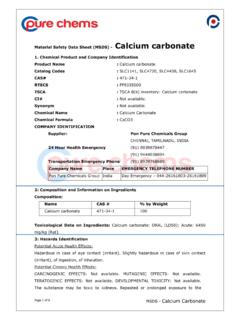 Material Safety Data Sheet (MSDS) - Calcium carbonate