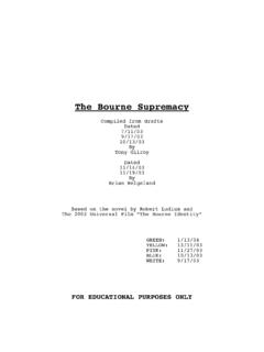 The Bourne Supremacy - Daily Script - Movie …