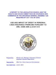 USE AND IMPACT OF CREDIT IN PERSONAL LINES …