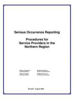 Serious Occurrence Reporting Procedures for …