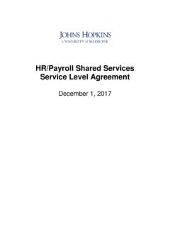 HR/Payroll Shared Services Service Level Agreement
