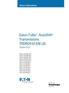 Eaton Fuller&#174; AutoShift&#174; Transmissions …