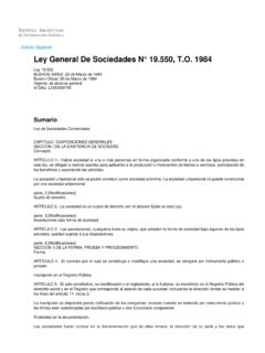 Ley General De Sociedades N&#176; 19.550, T.O. 1984 - AFIP
