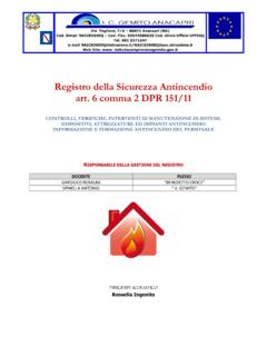 Registro della Sicurezza Antincendio art. 6 comma 2 DPR …