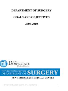 DEPARTMENT OF SURGERY GOALS AND …
