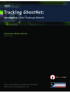 JR02-2009 Tracking GhostNet