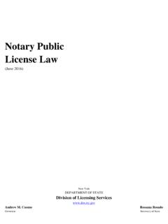 Notary Public License Law - New York Department …