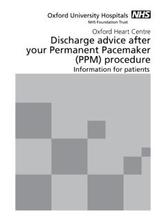 Oxford Heart Centre Discharge advice after your Permanent ...