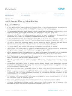 2016 Shareholder Activism Review - insight.factset.com