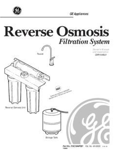 GE Appliances Reverse Osmosis