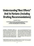 Understanding“Best Efforts” And Its Variants (Including ...