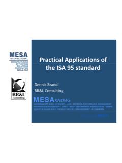 MESA Tutorial Practical Applications of the ISA 95 standard