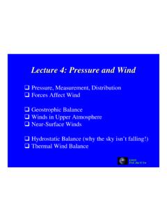 Lecture 4: Pressure and Wind - University of California ...