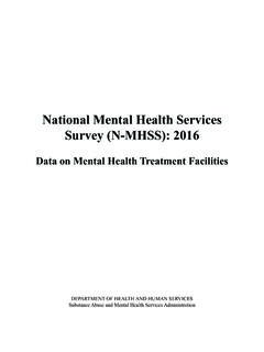 National Mental Health Services Survey (N-MHSS): …