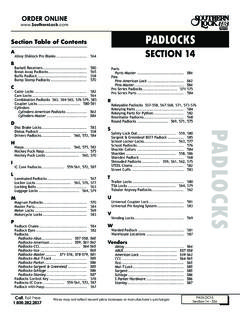 www.SouthernLock.com Section Table of Contents PADLOCKS