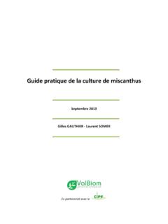 Guide pratique de la culture de miscanthus - ValBiom