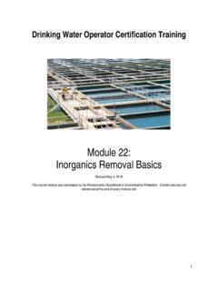 Module 22: Inorganics Removal Basics - …