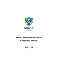 State Championship Events Conditions of Play 2021/22