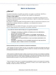 Matriz de Decisiones &#191;Qu&#233; es? - UNAM