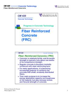 Fiber Reinforced Concrete (FRC) - University of Washington