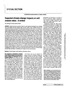 Expected climate change impacts on soil