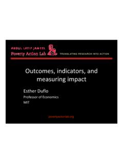 Outcomes, indicators, and measuring impact