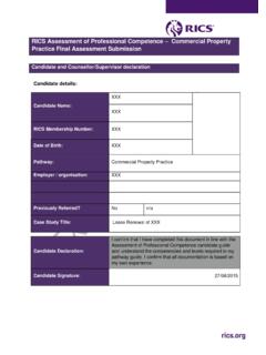 RICS Assessment of Professional Competence Commercial ...