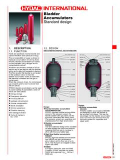Bladder Accumulators Standard design
